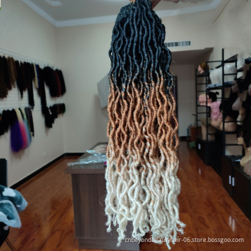 African Roots Dreadlocs Hair Synthetic Wavy Gypsy Locs Faux locs Ombre Crochet Fiber  Braiding Hair Extensions for Black Women
